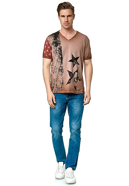 Rusty Neal T-Shirt mit V-Neck günstig online kaufen