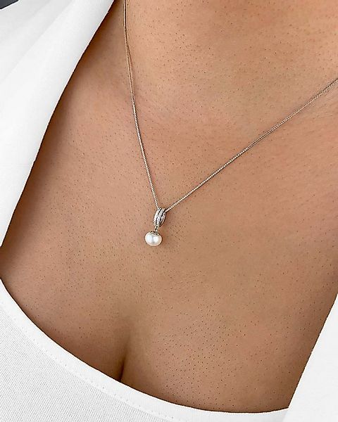 DANIEL CLIFFORD Perlenkette 'Ria' Damen Halskette Silber 925 Perlen Anhänge günstig online kaufen