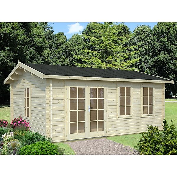 Palmako Iris Holz-Gartenhaus Natur Satteldach Unbehandelt 510 cm x 390 cm günstig online kaufen