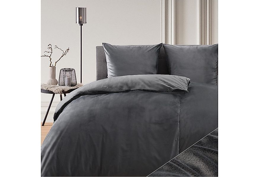 Blumtal Bettwäsche Cashmere-Touch Plüsch, warme Winterbettwäsche + Kopfkiss günstig online kaufen