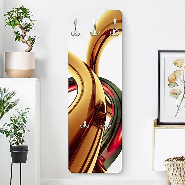 Wandgarderobe Holzpaneel Abstrakt Stunning Gold Style günstig online kaufen