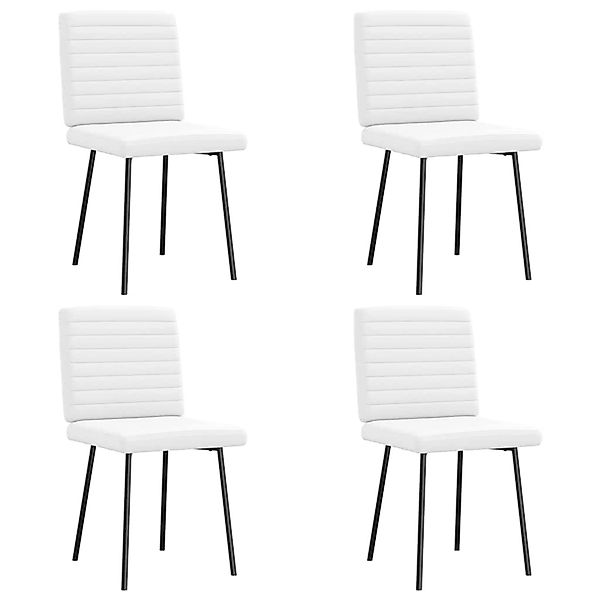 vidaXL Esszimmerstühle 4 Stk Weiß Kunstleder 3315272 günstig online kaufen