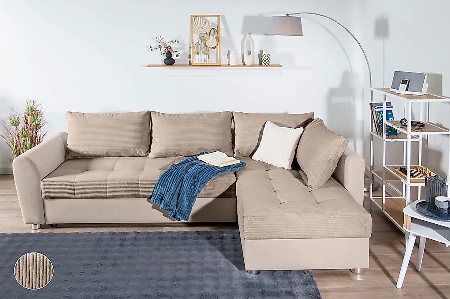 COLLECTION AB Ecksofa "JANA XL-Sofa L-Form", inkl. Bettfunktion, Bettkasten günstig online kaufen