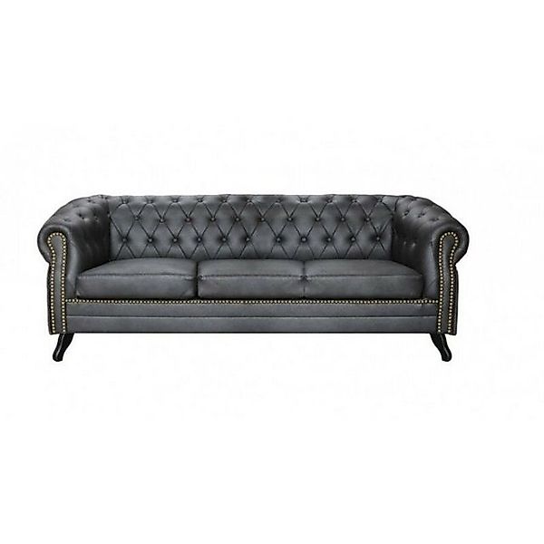 JVmoebel Sofa Chesterfield Graue Sofagarnitur 3+1 Sitzer Polster Luxus Möbe günstig online kaufen