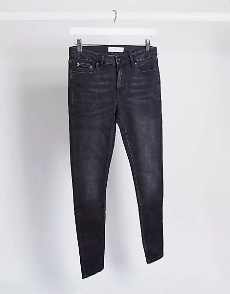 Topman – Super-Spray-On-Jeans in verwaschenem Schwarz günstig online kaufen