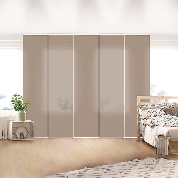 Bilderdepot24 Schiebegardine modern Flächenvorhang blickdicht Mocca, günstig online kaufen