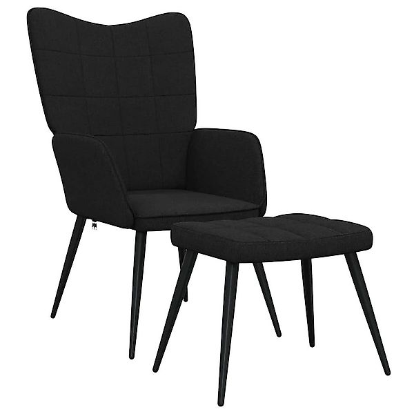 vidaXL Sessel Relaxsessel mit Hocker Schwarz günstig online kaufen