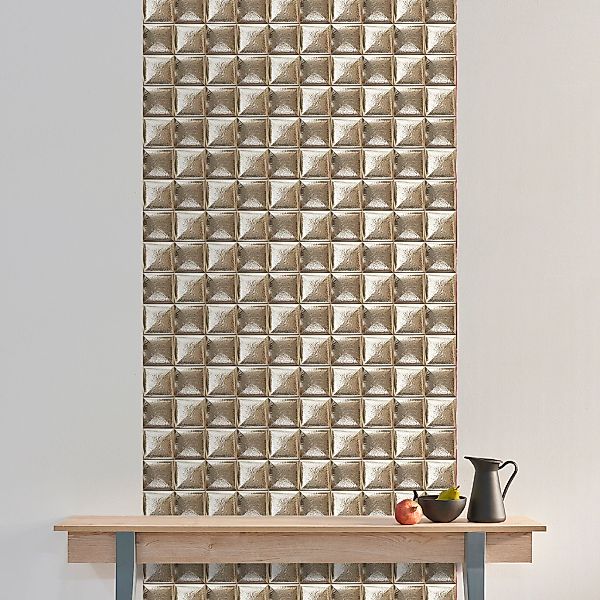 queence Vinyltapete »Golden Tiles«, bedruckt-clean-unifarben-minimalistisch günstig online kaufen