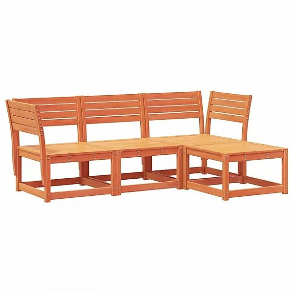 vidaXL 4-tlg Garten-Lounge-Set Wachsbraun Massivholz Kiefer günstig online kaufen