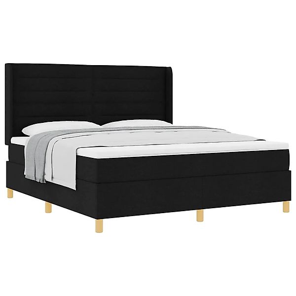 vidaXL Boxspringbett mit Matratze Schwarz 180 x 200 cm Stoff 3341786 günstig online kaufen