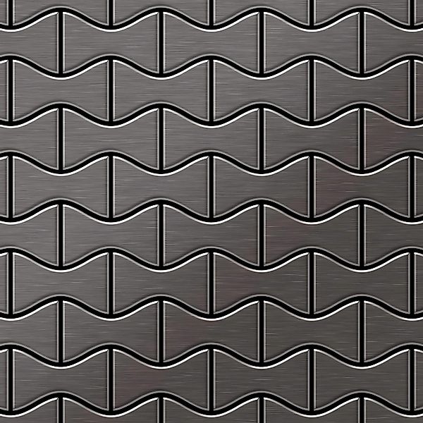 ALLOY Mosaik Fliese Massiv Metall Titan Gebürstet Dunkelgrau 1,6mm Stark Ki günstig online kaufen