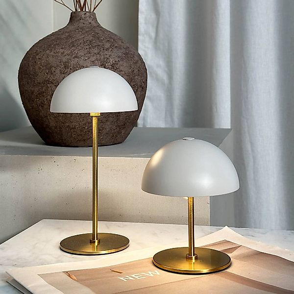 Dyberg Larsen LED-Akku-Tischleuchte Along, beige, Höhe 20 cm günstig online kaufen