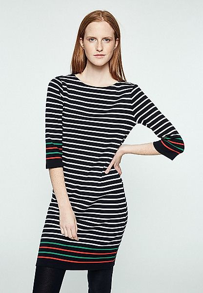 Jolindaa Contrast Stripes - Damen Sweatkleid Aus Bio-baumwolle günstig online kaufen