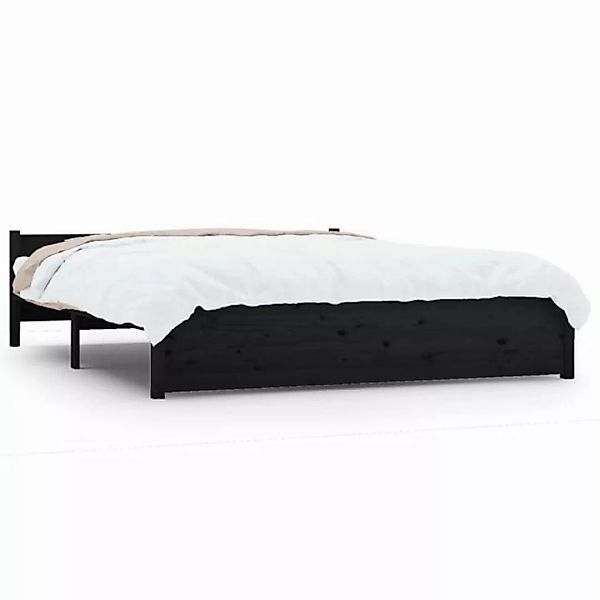 furnicato Bettgestell Massivholzbett Schwarz 140x190 cm (1-tlg) günstig online kaufen