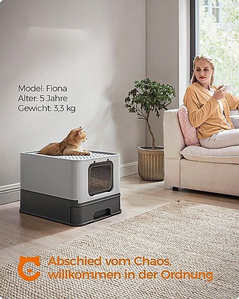 FEANDREA Katzentoilette, Katzenklo, mit Deckel, für Mehrkatzenhaushalte günstig online kaufen