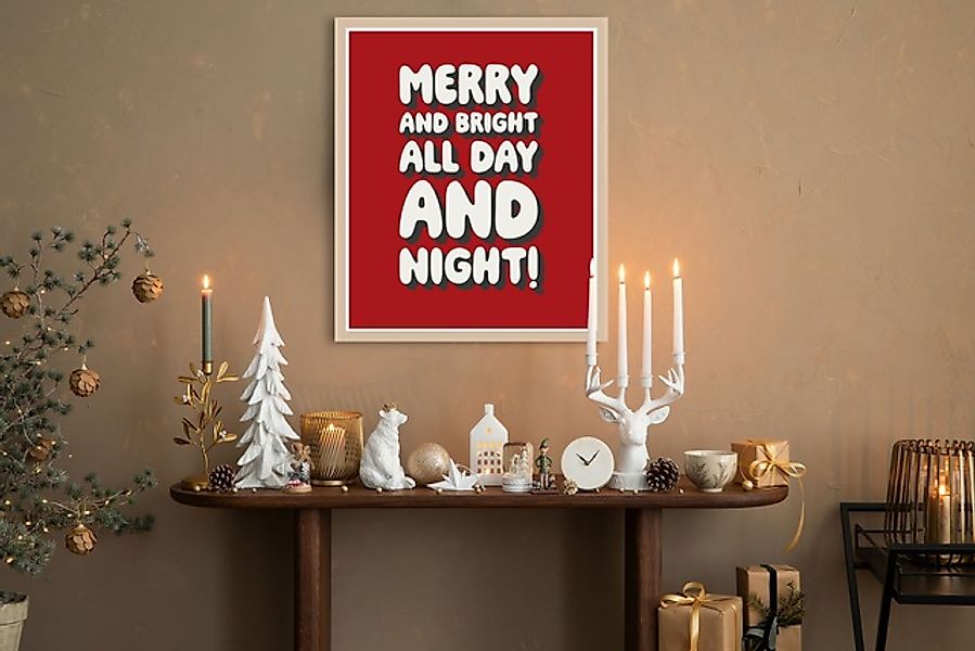 queence Bild mit Rahmen »Spruch Weihnachten«, Jahreszeiten-Schriftzug-Weihn günstig online kaufen