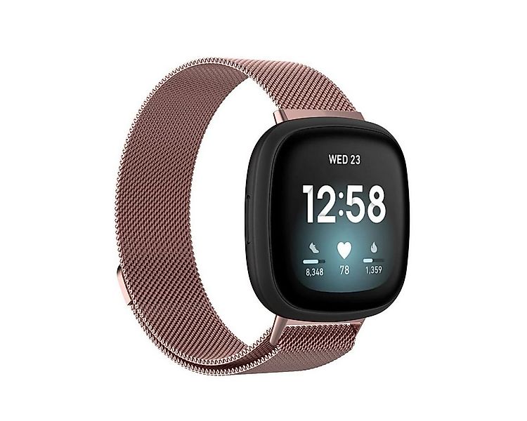 Wigento Smartwatch-Armband Für Fitbit Versa 4 + 3 / Sense 1+ 2 Magnet Metal günstig online kaufen