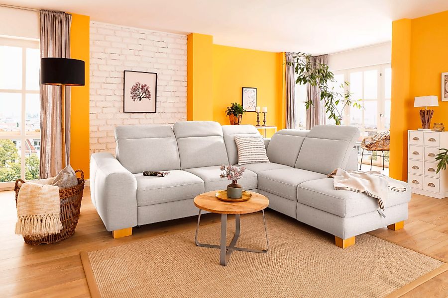 Home affaire Ecksofa »Dundee L-Form«, wahlweise mit Kopfteilverstellung und günstig online kaufen