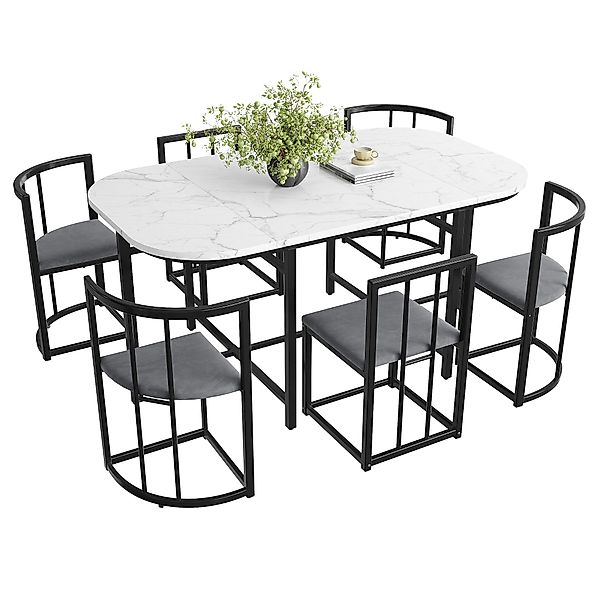 Gotagee Essgruppe Esszimmertisch-Set(7-tlg) Esstisch 80 x günstig online kaufen