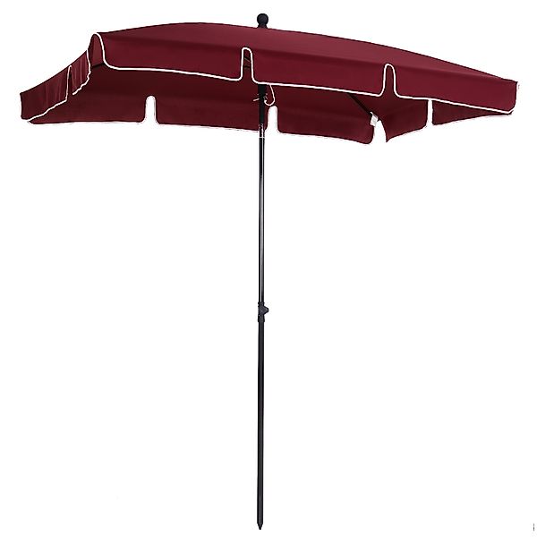 Outsunny Gartenschirm 2x1,3m Neigbar mit Volants, Gartenschirm mit 4 Alumin günstig online kaufen