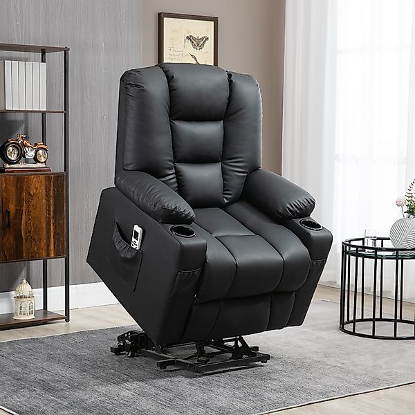 HOMCOM Massagesessel, Relaxsessel mit Aufstehhilfe, TV Sessel mit USB-Ansch günstig online kaufen