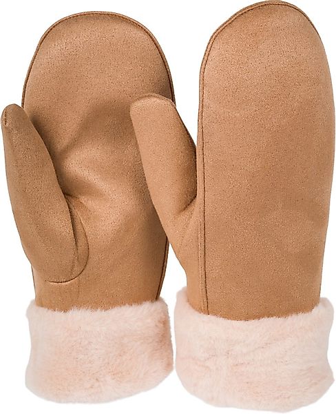 styleBREAKER Fäustlinge Veloursleder Optik Fäustlinge mit günstig online kaufen