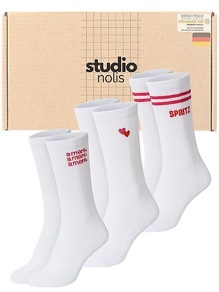 Studio Nolis Tennissocken Amore Herz Baumwolle Socken Damen Streifen Crew S günstig online kaufen