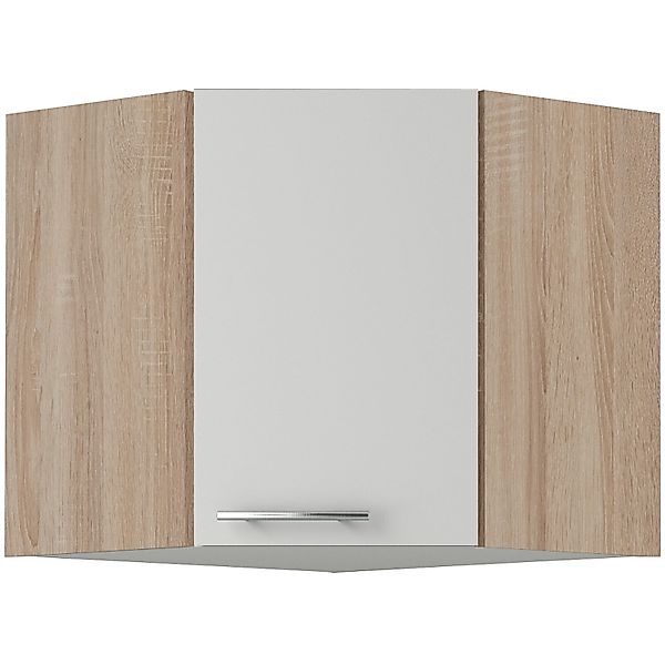 Optifit Küchen-Eckoberschrank Dakar286 60/60 cm x 57,6 cm x 34,6 cm Weiß-Ei günstig online kaufen