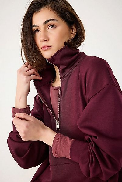 No Matter What Kapuzenpullover Modal-Sweatshirt mit halbem Reißverschluss günstig online kaufen