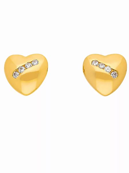 Adelia´s Paar Ohrhänger "1 Paar 333 Gold Ohrringe / Ohrstecker Herz mit Zir günstig online kaufen