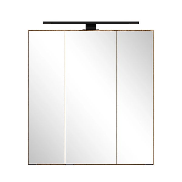 Held Möbel Spiegelschrank Manchester 64 x 60 x 20 cm Wildeiche 3 Türen günstig online kaufen