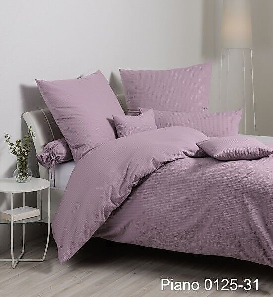 Janine Janine Mako-Soft-Seersucker Bettwäsche PIANO 0125 holunder Größe:  2 günstig online kaufen