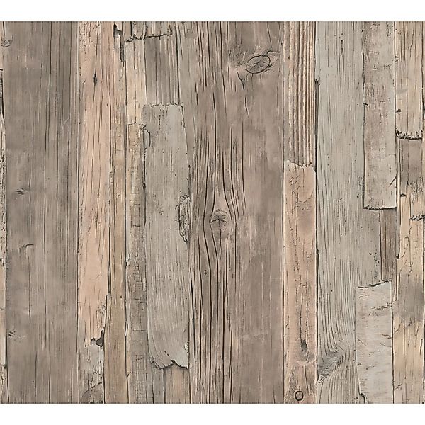 PROFHOME 954053-GU Landhaus Tapete Holzoptik Matt Beige Braun 0,53 m x 10,0 günstig online kaufen