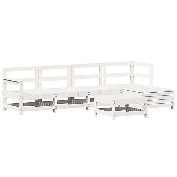 vidaXL 6-Tlg Garten-Sofagarnitur Weiß Massivholz Kiefer 3250961 günstig online kaufen