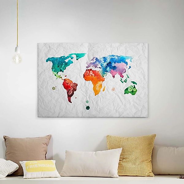 A.S. Création Leinwandbild "Colourful World" Kunst 1 Stk. tlg. Atlas Weltka günstig online kaufen