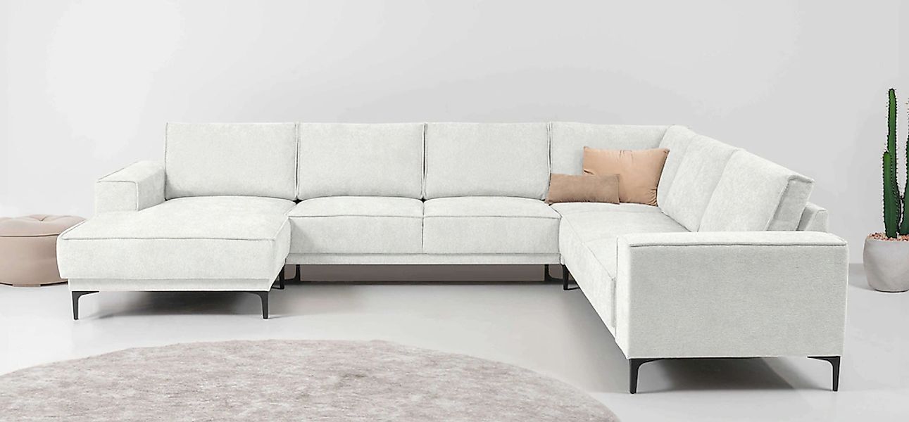 Places of Style Wohnlandschaft "XXL Sofa Oland, Struktur, Flachgewebe, Luxu günstig online kaufen