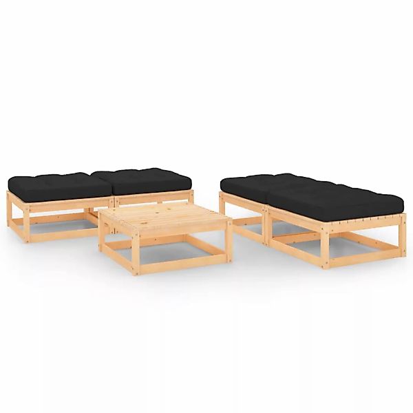 5-tlg. Garten-lounge-set Mit Kissen Massivholz Kiefer günstig online kaufen