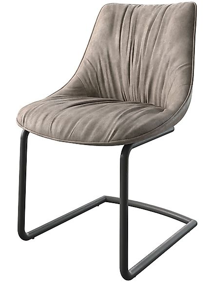 DELIFE Polsterstuhl Elda-Flex, Freischwinger rund Schwarz günstig online kaufen