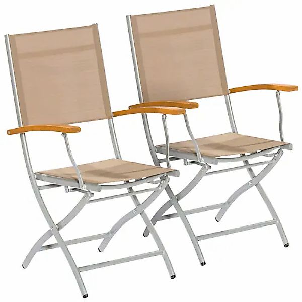 MERXX Gartensessel »Naxos« Set, 2 Stk. tlg. 2er Set, Eukalyptusholz/Textil, günstig online kaufen