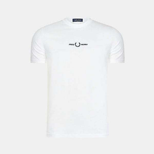 Fred Perry  T-Shirt Embroidered t-shirt - white günstig online kaufen