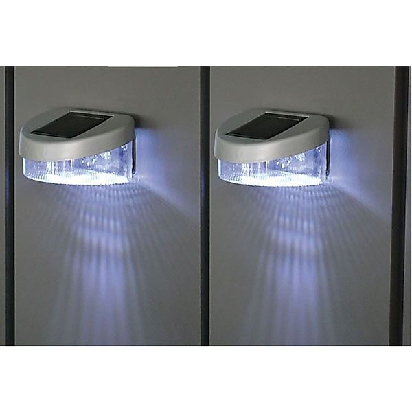 BURI Gartenleuchte Zaun Solarlichter 2er-Set Gartenlicht günstig online kaufen