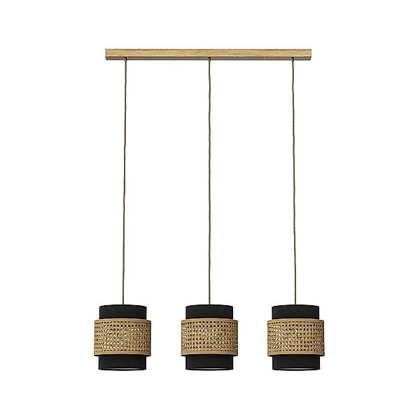 Vicco LED-Hängeleuchte Morten, Rattan/Schwarz, 70 x günstig online kaufen