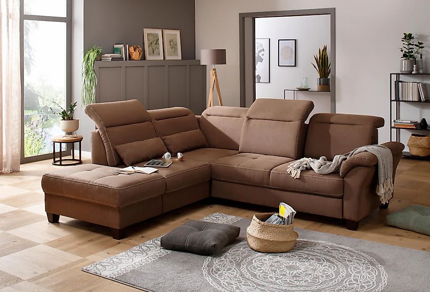 Home affaire Ecksofa »Solvei L-Form« wahlweise auch mit Kopfteilverstellung günstig online kaufen