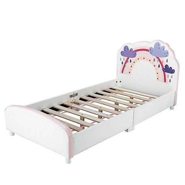 COSTWAY Kinderbett 140 x 70cm Einzelbett, mit Kopf-/Fußstütze günstig online kaufen