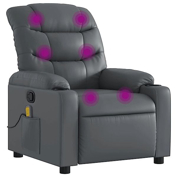 vidaXL Sessel Massagesessel Grau Kunstleder (1-St) günstig online kaufen