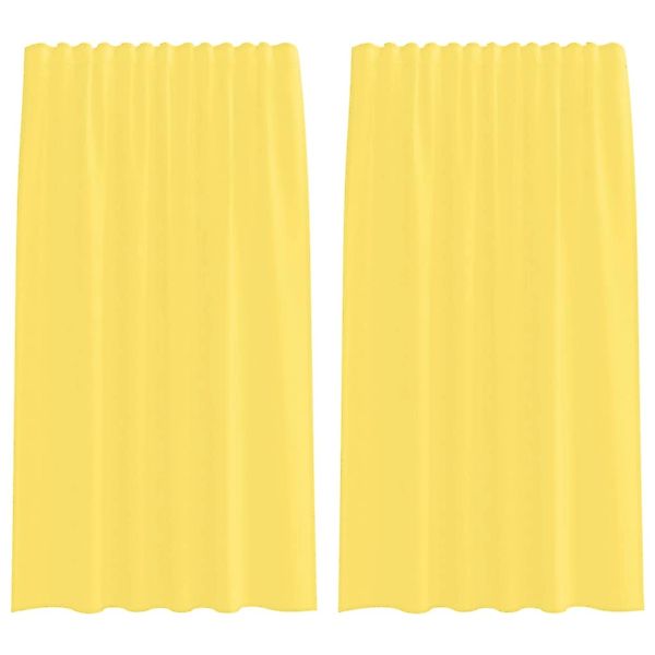 vidaXL Voile Vorhänge mit Stangentaschen 2 Stk Gelb 4102227 günstig online kaufen