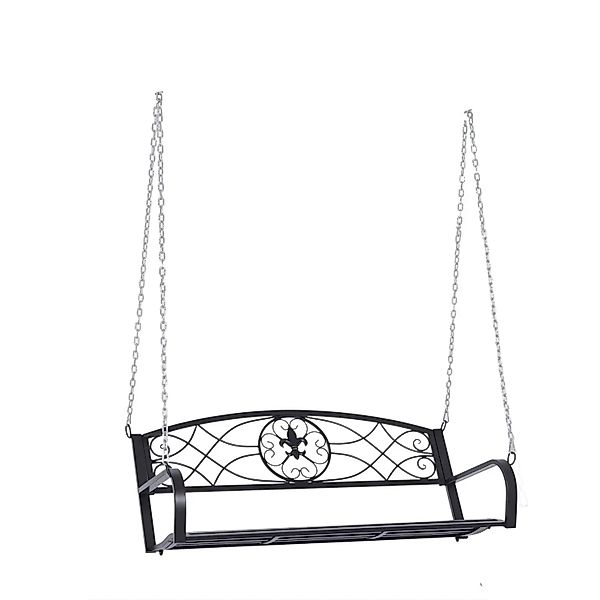 Outsunny Hängebank 2-Sitzer mit Ketten Schwarz 132 x 63 x 58 cm günstig online kaufen