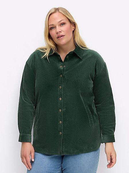 Sheego Klassische Bluse Cord-Bluse Langarm günstig online kaufen