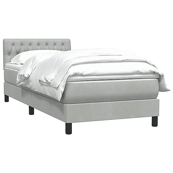 vidaXL Boxspringbett mit Matratze Hellgrau 80x210 cm Samt 3316473 günstig online kaufen