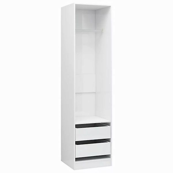 furnicato Kleiderschrank mit Schubladen Hochglanz-Weiß 50x50x200 cm (1-St) günstig online kaufen